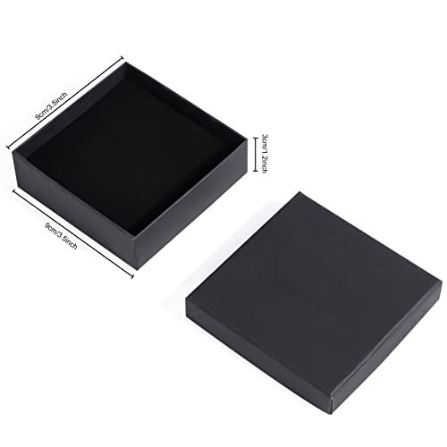 Sdootjewelry Black Jewelry Boxes Bulk 12 Packs, Jewelry Gift Box with Foam, Small Jewelry Boxes for Gifts, 3.5'' × 3.5'' ×...