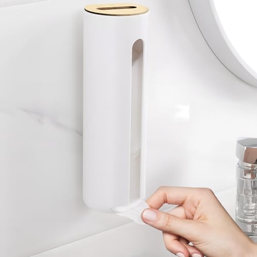 IWNTWY Cotton Pad Holder, Wall Mounted Cotton Rounds Holder Dispenser Face Pad Holder Makeup Organizers Containers for Bat...