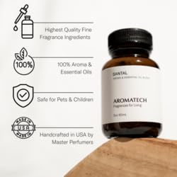 AromaTech Santal Aroma Essential Oil Blend: Luxury Hotel Inspired Aromatherapy with Amber, Vanilla, Cedar & Sandalwood for...