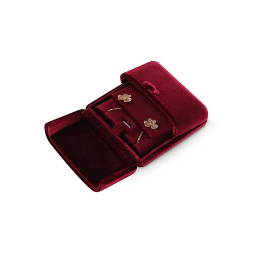 Dansmiy Resilient Velvet Earrings Necklace Dual-Purpose Storage Box, Stud Earring Display Box For Girlfriend Wife, Premium...