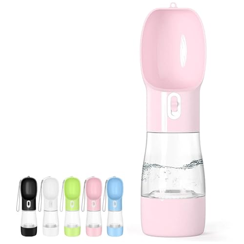 Misthis Portable Dog Water Bottle - Leak Proof Dog Water Dispenser with Bowl & Food Container, Dishwasher Safe Food Grade ...
