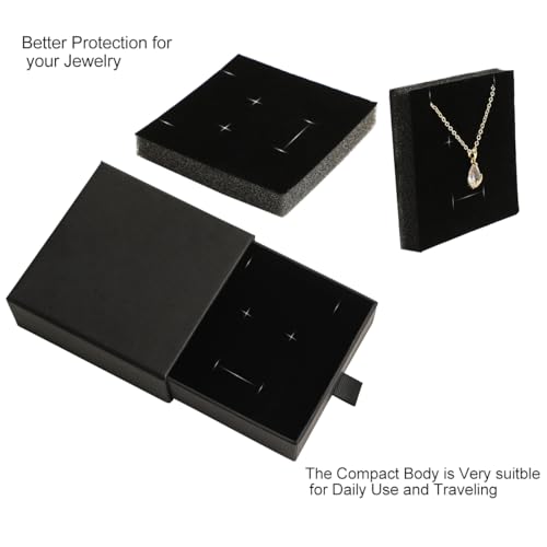 40Pcs Black Small Jewelry Boxes 3.54×3.54×1.26in Cardboard Jewelry Gift Boxes Jewelry Packaging for Small Business for Nec...