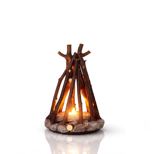 Lubocrat LED Night Light Wooden Campfire LED Dimmable Lamp with 3 Lighting Modes & Flame Sound, USB Powered Kids Nightligh...
