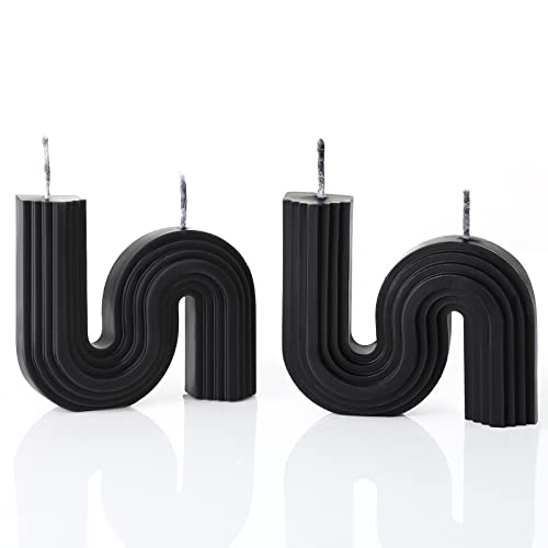 Tondiamo 2 Pcs Aesthetic Candles Twist Shaped Aesthetic Candles Cool S Shape Minimalist Geometric Shaped Soy Wax Scented A...