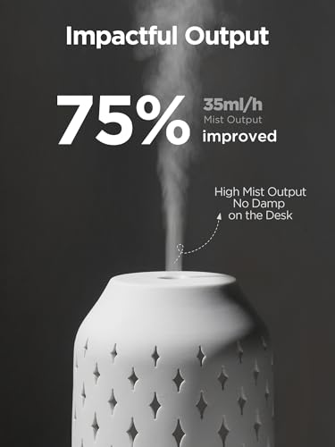 InnoGear Aromatherapy Diffuser, 150ml Ceramic Diffuser Ultrasonic Humidifier Cool Mist Essential Oil Diffusers for Home Ai...