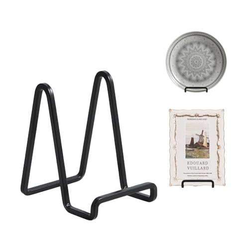 DIDUDIDU Plate Holder Easel Display Stand - Metal Plate Stands for Display - Tabletop Picture Stand - Black Iron Easels fo...