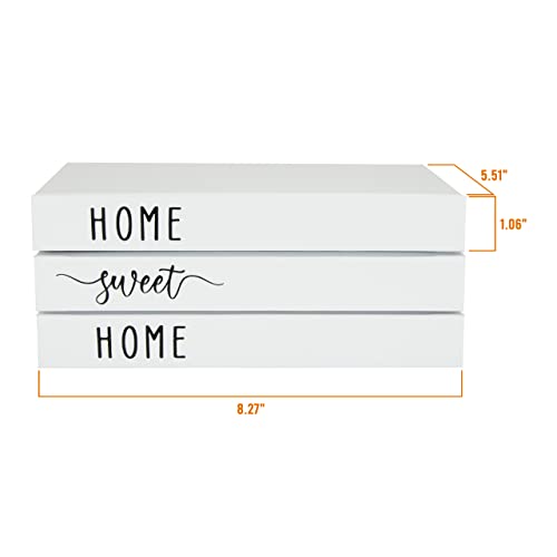 White Decorative Faux Books for Farmhouse & Living Room Decor - Coffee Table & Shelf Accent, Home Sweet Home