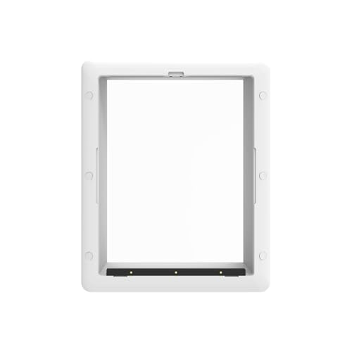 Hakuna Pets Essential Pet Door for Screens, Doors and Walls up to 2.17" Thick, for Dogs and Cats up to 42 lbs, Medium, White
