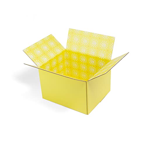Great Papers! GiftIn Corrugated Shipping Box, Sunshine Design, Care Package, for Gifts, Small Business, Weddings, and Clas...