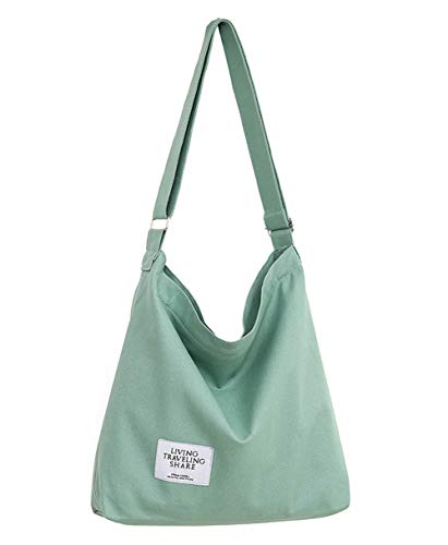 Covelin Women's Retro Large Size Canvas Shoulder Bag Hobo Crossbody Handbag Casual Tote