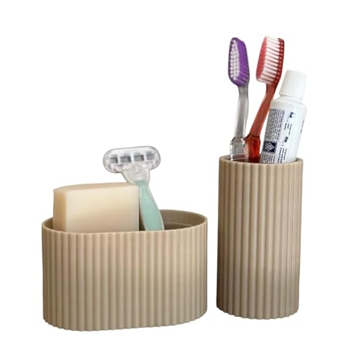 Voyage Kit Travel Hygiene Set, Compact Toothbrush & Soap Holders with Essentials Organizer, Handmade Travel Toiletry Kit (...
