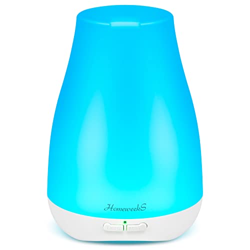 Homeweeks Diffusers, 100ml Colorful Essential Oil Diffuser with Adjustable Mist Mode, Auto Off Aroma for Bedroom/Office/Tr...