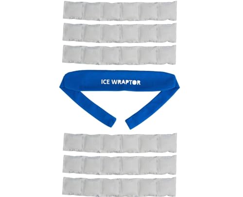 Cooling Bandana+6 Inserts ICE WRAPTOR:Just Add Water & Freeze. Cools Neck, Head, Joints. Portable Ice Therapy for Pain Rel...