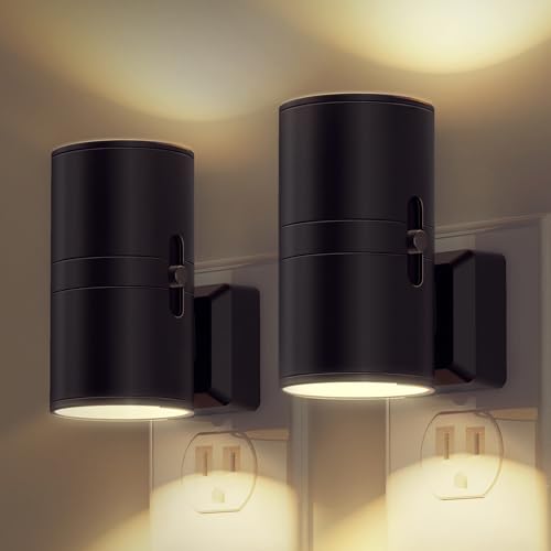 L LOHAS LED Night Light Plug in, Modern Night Lights Plug into Wall, Dusk to Dawn Sensor, Soft White 3000K, 0-100LM Adjust...