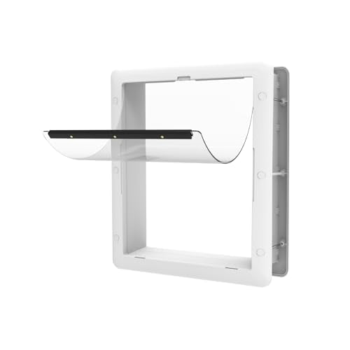 Hakuna Pets Essential Pet Door for Screens, Doors and Walls up to 2.17" Thick, for Dogs and Cats up to 42 lbs, Medium, White