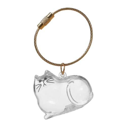 Cat Pet Keepsake Funeral Supplies: DIY Pet Fur Memory Capsule, Memorial Keychain for Cats, Transparent Transparent Materia...