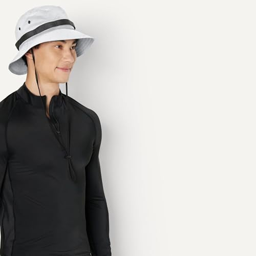 Amazon Essentials Men's Washed Nylon Outdoor Wide Brim Sun Bucket Hat