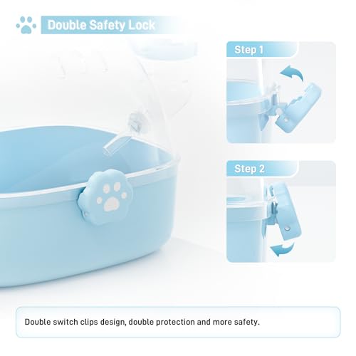 BUCATSTATE Small Animal Carrier Cage with Water Bottle, Portable Hamster Travel Carrier Carry Case 7.24" L*6.69 W *6.42" H...