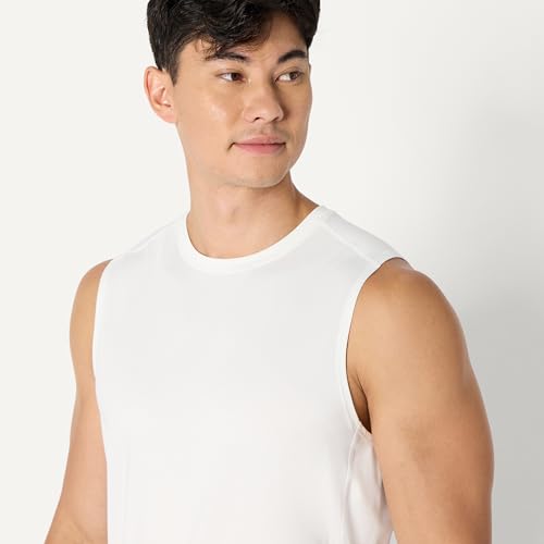 Amazon Essentials Men's Active Quick Dry Moisture-Wicking Tech Stretch Lightweight Sleeveless Muscle Shirt, Multipacks