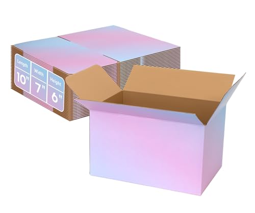 DERZIFUN 10x7x6 Medium Shipping Boxes, 30 Pack Purple Cardboard Mailer Box, Gift Boxes for Packaging Small Business
