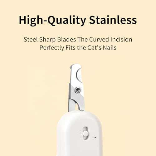 PAKEWAY Pet Nail Clipper with LED & -U-V Light, Cat Claw Trimmer with Ultra Bright LED Light for Nail Bloodline to Avoid O...