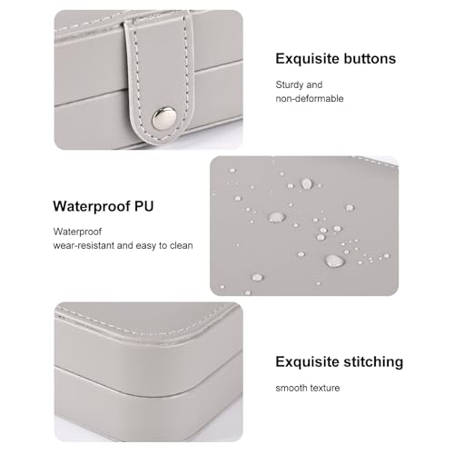 Luxury Small Travel Jewelry Box with Earring Compartments, Rectangle Jewellery Organizer Case for Women,Valentine's Day Gi...