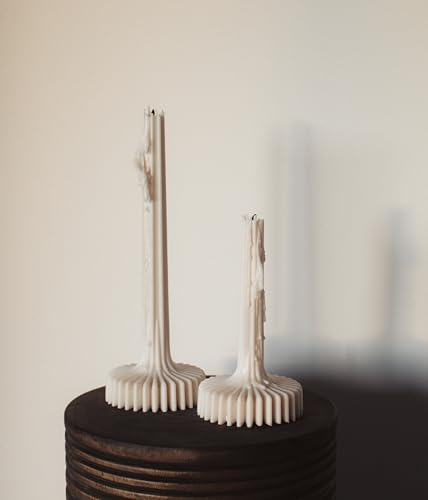 LAWA Set of 2 Vase Candle - Beautiful Handmade Pillar Unscented Soy Wax Elegant Aesthetic Candle Housewarming Gift Home Ro...