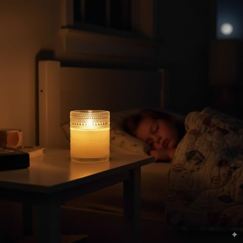 VENTA Realistic Glow Flameless Candles | Decorative Set of 2 in White Dotted Glass with Remote & Timer | Decorative Table ...