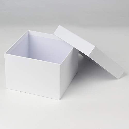 Briful Square Gift Boxes with Lids Set of 4 White Gift Box Assorted Sizes Nesting Gift Boxes for Presents Birthday Bridesm...