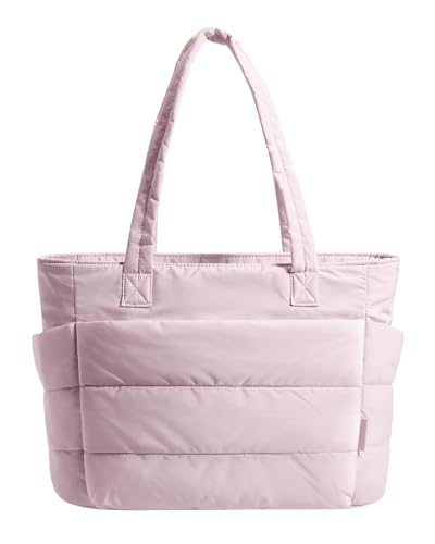 BAGSMART Tote Bag for Women, Lightweight Puffy Tote Bag with Compartments Shoulder Bag Handbag for Travel, Work, Gym | Lig...