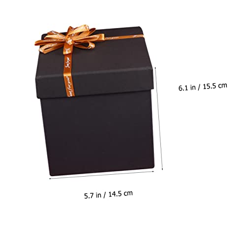 FRCOLOR Delicate Box Brown Bowknot Elegant Present Storage Case for Weddings Birthdays Anniversaries Engagements Material