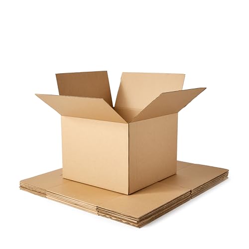 Amazon Basics Cardboard Moving Boxes for Packing and Shipping, Large Size, 20" x 20" x 15", Brown, 6-Pack