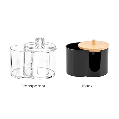 Axrivonte Qtip Holder Dispenser,Dual-Compartment Cotton Swab & Cotton Pad Organizer with Removable Dustproo-f Lid,Compact ...