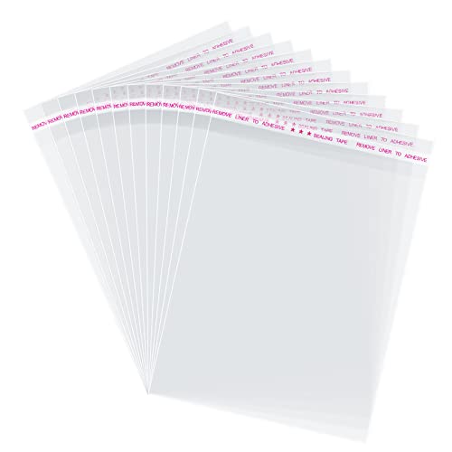 Morepack Self Sealing Cellophane Bags,5x7 Inches 200 Pcs Clear Resealable Cookie Bags Self Adhesive for Packaging Cookies,...