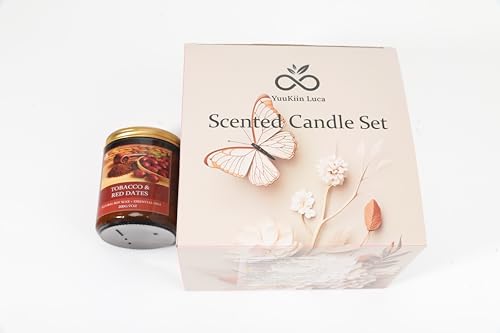 YuuKiin Luca Candles for Home Scented, Soy Wax Candle Set 50H Burn, Gift Set Women & Mens Gifts Ideas, Clean Cotton Wick, ...