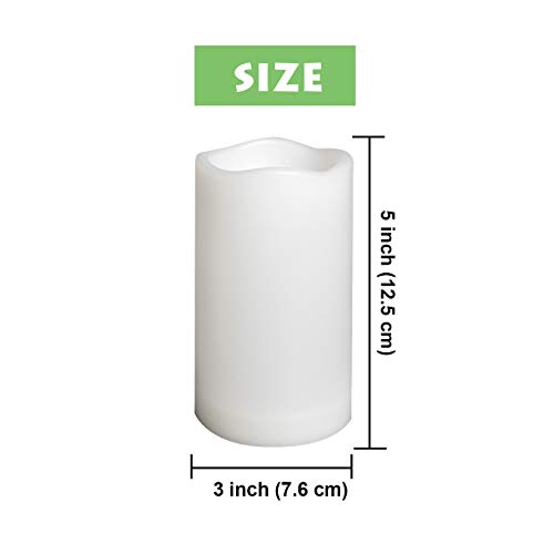 Waterproof Outdoor Flameless Pillar Candle with Timer Battery Operated Electric LED Candle Set for Gift Home Décor Party W...