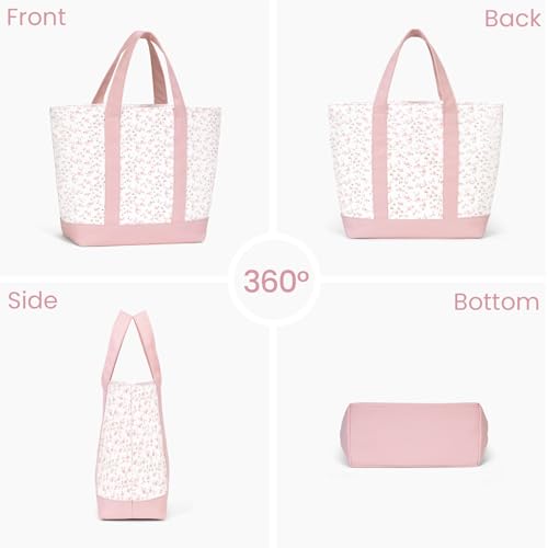 jingyuKJ Small Tote Bags for Women Floral Canvas Tote Handbag Cute Coquette Top Handle Purse for Everyday