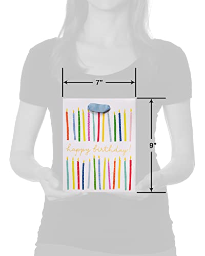 Papyrus 9" Birthday Gift Bag, Happy Birthday Candles (1 Bag)