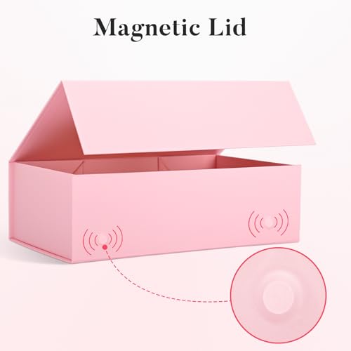 LIFELUM Pink Gift Box 13.85'' x 8.35'' x 4.45'' Gift for Mother's Gifts Large Gifts Boxes for Presents Birthday Magnetic B...