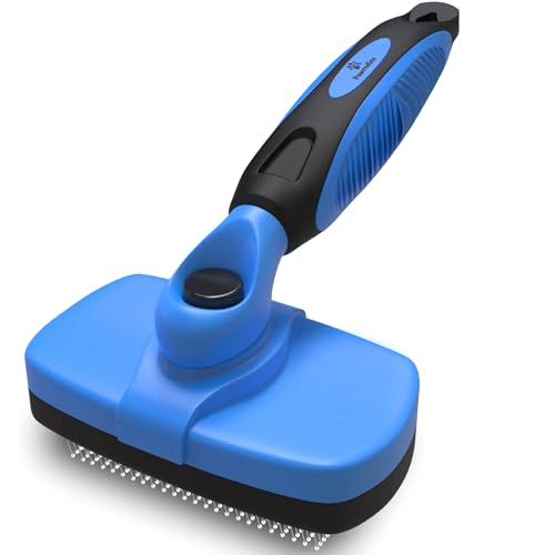 Deshedding Dog Brush for Shedding – Self Clean Cat Brush Deshedding & Grooming Tool for Long Haired and Short Haired Dogs,...