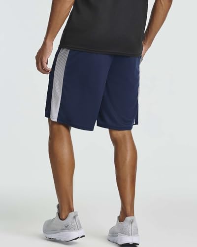 Real Essentials 5 Pack: Men’s 9" Mesh Shorts – Athletic Gym, Workout, Basketball, Running, Casual Lounge Activewear Pockets
