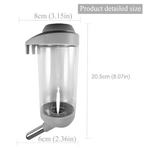 DEEUCHIS Dog Crate Water Bottle Dispenser - No Drip Cat Kennel Water Dispenser & Cage Water Feeder - Easy-to-Use Water Bot...