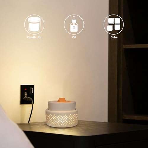 VICTORIA AROMA Ceramic Wax Melt Warmer - LED Night Light Candle Wax Warmer for Scented Wax, Electric Fragrance Wax Melter ...