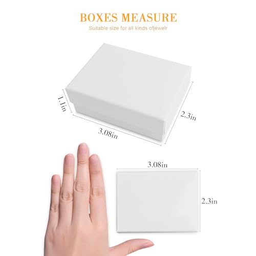 opaprain Cardboard Jewelry White Gift Boxes 10 Pack6x5×1 inches, its apply to displaying necklaces, rings, bracelets, earr...