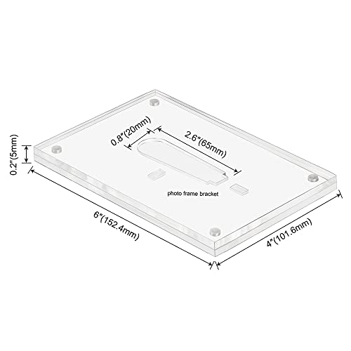 ECOSEAO 4x6 Minimalist Picture Frame Acrylic Glass Photo Frame with Magnetic Desktop Display Horizontally or Vertically