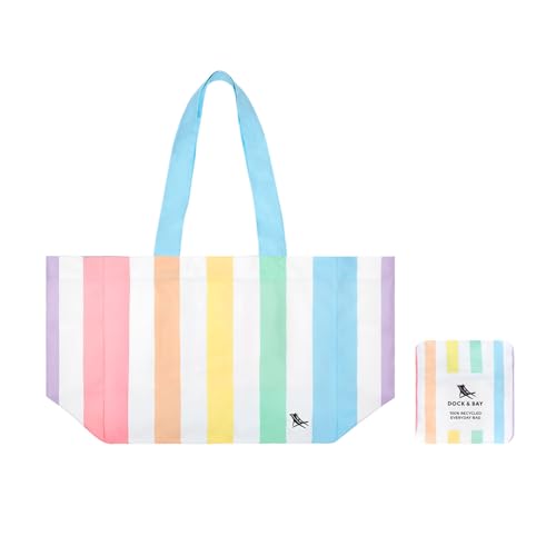 Dock & Bay Everyday Beach Tote Bag - Reusable Carrier Bag for Daily Use - Carries Up to 10kg - 100% Recycled Materials