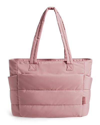 BAGSMART Tote Bag for Women, Lightweight Puffy Tote Bag with Compartments Shoulder Bag Handbag for Travel, Work, Gym | Lig...