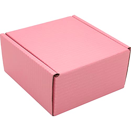 Lmuze Small Pink Shipping Boxes for Small Business Pack of 25-4x4x2 inches Cardboard Corrugated Mailer Boxes for Shipping ...