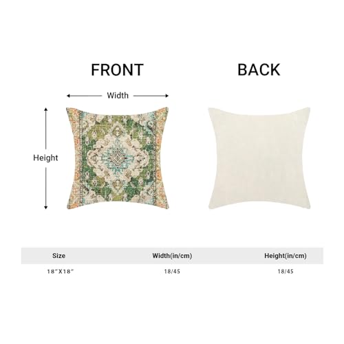 BETGINY Boho Pillow Covers 18x18, Olive Green Ethnic Design Outdoor Decorative Throw Pillows for Couch, Carpet Pattern Dec...