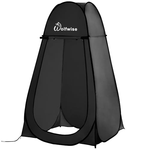 Wolfwise Pop Up Shower Tent for Camping, Portable Instant Changing Tent with Ventilation Window & Carry Bag, Privacy Bathr...